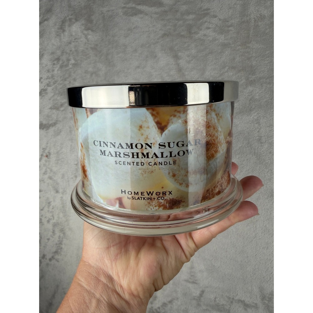 Homeworx Slatkin Co Cinnamon Sugar Marshmallow 4-Wick Scented Candle 18oz New
